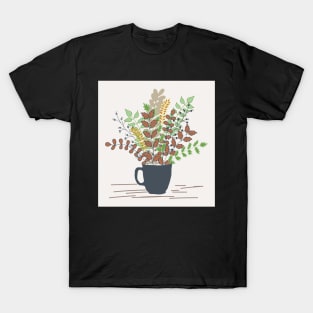 "Coffee Mug and Autumn Branches" Still Life T-Shirt